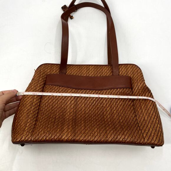Fossil brown straw weaved vintage bag - Picture 8 of 9